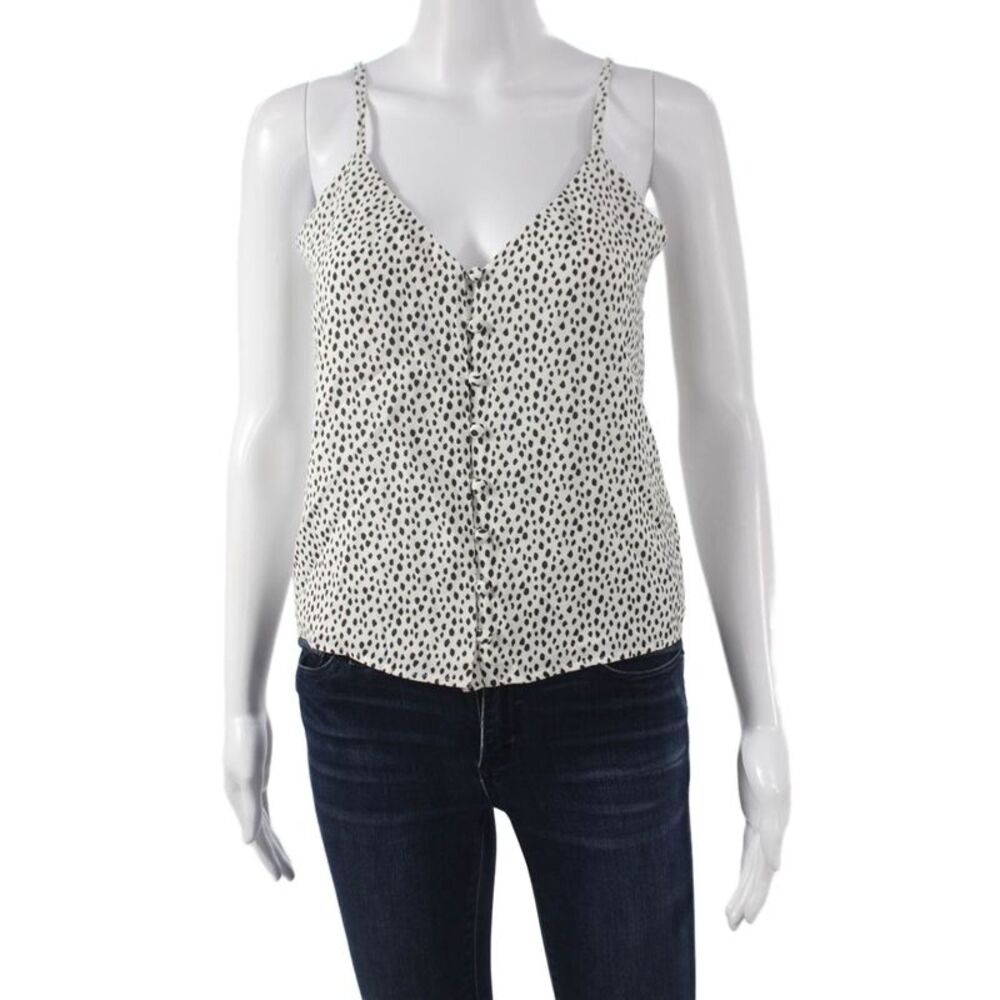 Rails Women White Rayon Animal Print V-Neck Sleeveless Camisole Size XS Petite